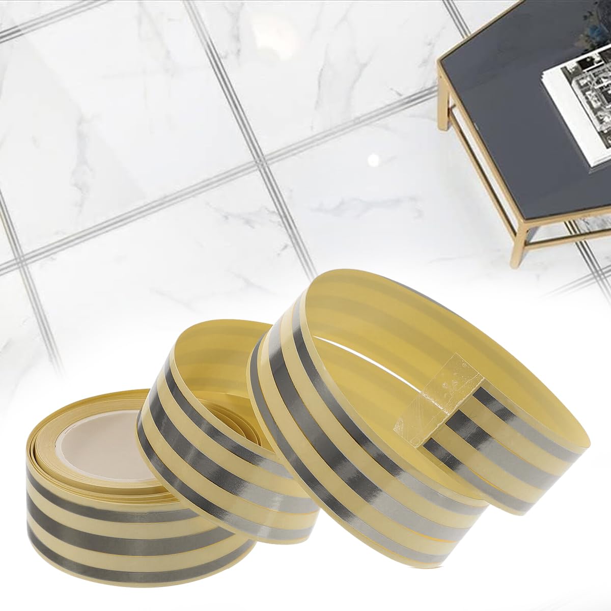 HASTHIP 5M Silver Tile Gap Tape, Home Tile Sticker Waterproof Tape PVC Self Adhesive Tape Metallic Ceramic Tile Gap Tape for Detailing Wall, Floor Tile Gap, Cabinetry (2.5CM*5M) HASTHIP 5M Silver Tile Gap Tape, Home Tile Sticker Waterproof Tape PVC Self Adhesive Tape Metallic Ceramic Tile Gap Tape for Detailing Wall, Floor Tile Gap, Cabinetry (2.5CM*5M)